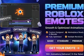 create custom roblox emotes and animation for you