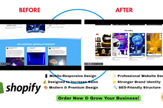 design or redesign a modern shopify store website