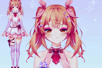 do 2d vtuber character design live2d rigging reference sheet anime fanart vtuber