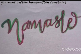 handwrite custom calligraphy letters quotes names notes