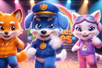 create custom 3d cartoon kids music video using ai animation