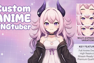 design custom anime pngtuber giftuber model png tuber vtuber avatar commission