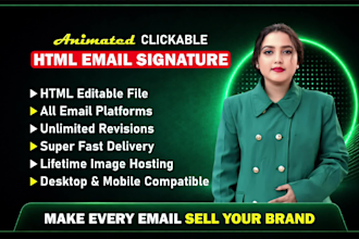 design clickable html email signature and animated email signature