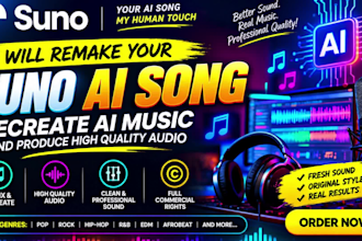 remake your suno ai song remake ai music and produce high quality audio