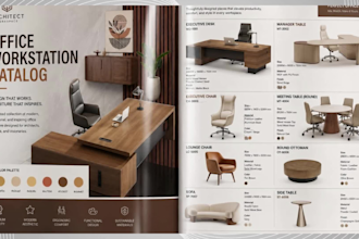 design b2b sales product catalog for office workstation furniture brochure