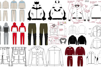 design menswear, streetwear, activewear, hoodie, tracksuits clothing tech packs