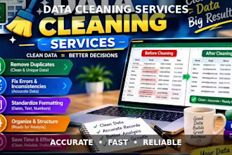 be your exce data entry expert and create dashboard