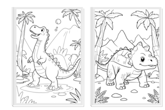create children colouring and adult colouring book using ai