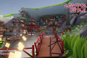 create lowpoly game environment, roblox map, game assets for unity or unreal