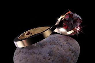 create realistic 3d jewelry model, ring jewelry rendering, cgi jewlery animation