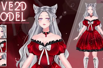 draw and rig live2d vtuber, 2d vtuber model, 3d vtuber model, 3d vtuber