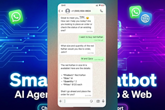 build smart ai agent, whatsapp and web chatbot