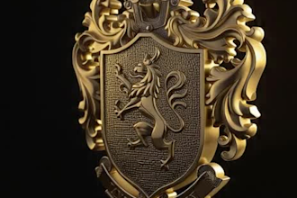 create 3d crest coat of arms emblem stl for cnc and 3d printing