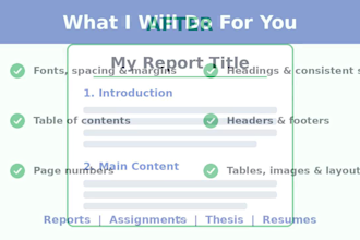 format your word document professionally with table of contents