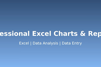 do excel data analysis, dashboards, charts and data entry