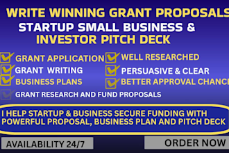 provide expert grant writing, grant research, and funding strategy