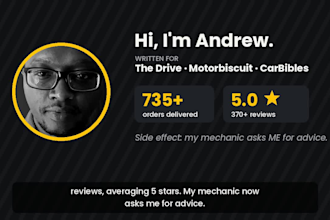 write SEO automotive articles, car blog posts and youtube scripts
