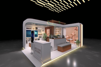 design 3d exhibition booth, trade show stand and kiosk