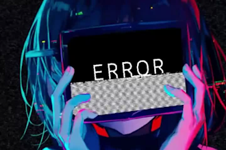 neon cover art, logo or animate 5 to 28s video loop