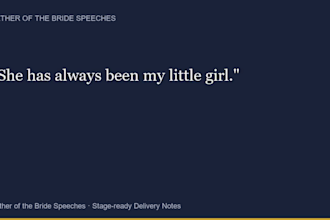 write your father of the bride speech with stage ready delivery notes