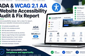 audit website for ada and wcag 2 1 aa compliance and deliver a fix report