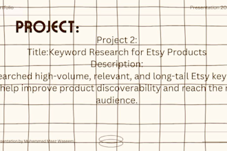 do etsy SEO, keyword research and listing optimization