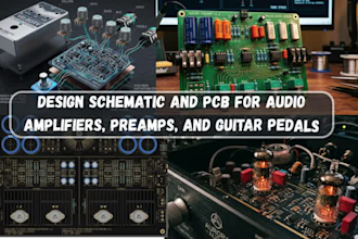 design schematic and pcb for audio amplifiers, preamps, and guitar pedals
