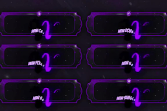 design animated stream overlay twitch package, stream logo, kick anime overlay