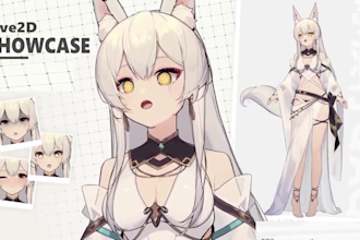 create and rig stunnig live 2d vtuber, chibi model for vtube studio