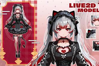 create vtuber live2d model rig for streaming anime style free emote