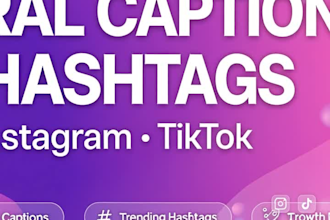 write instagram captions with trending hashtags for growth