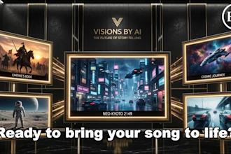 create ai music video, music video, ai animation, music visualizer