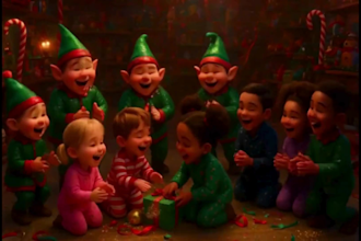 3d animal animation, animal short video 3d disney pixar style christmas