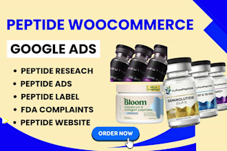 setup google ads for peptide woocommerce website peptide marketing peptide label