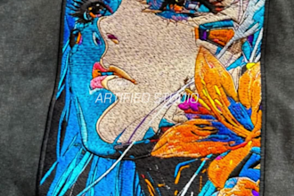 convert any cartoon, anime or fictional character illustration into embroidery