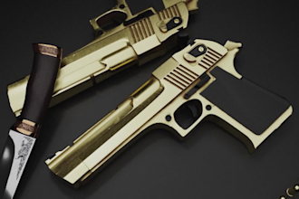 create realistic cinematic 3d weapon renders and animations