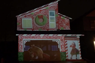 create christmas house projection mapping and animation for festive light shows