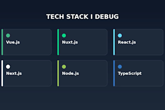 fix bugs in your vue js nuxt js react js or node js app