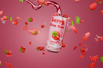 create a 3d beverage product animation for your brand