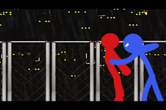 create custom 2d stickman animation from your script