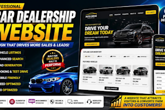 design a professional car dealership website, auto dealer website
