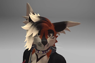 do custom vrchat furry avatar creation vrc avatar vtuber avatar in vrm fbx cc4