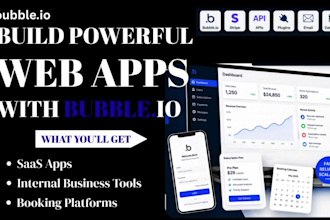build bubble io web app, website development, and automation