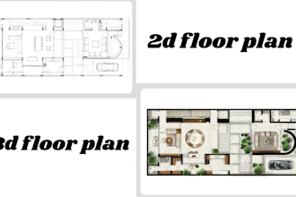 design 2d floor plan, 3d floor plan and house readering realistic 3d rendering
