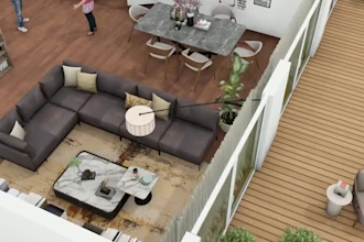 3d interior design and modern smart room rendering