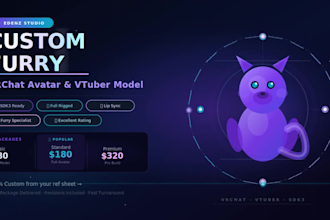 model furry vrchat avatar and vtuber model with sdk3 file