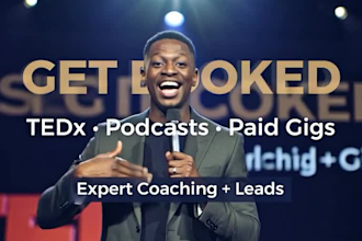 get you booked on tedx, podcasts and paid speaking gigs