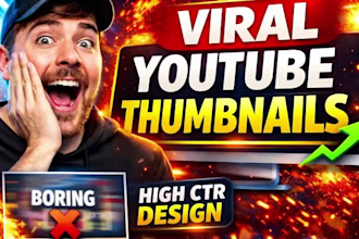 design 4 viral youtube thumbnails  very cheap
