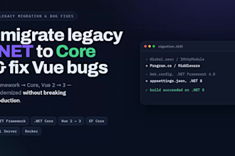migrate legacy asp net framework to asp net core and fix vue bugs