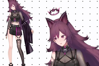 design custom vtuber model live2d, anime vtuber commission, nsfw vtuber